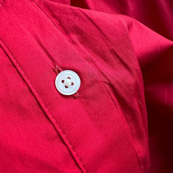 J Crew Elena Mini Dress In Cotton Poplin Size 12 Red Tiny Flaw - Picture 12 of 12